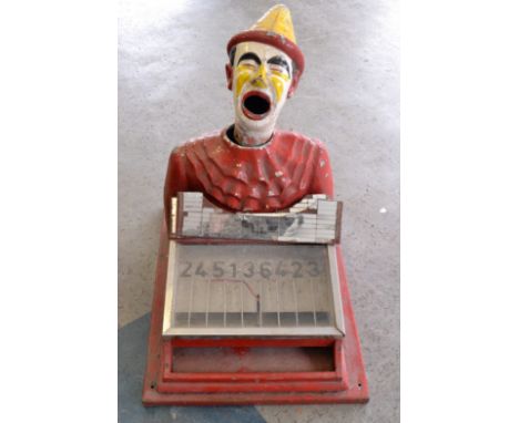 C1910's vintage aluminium rotating head fairground clown 