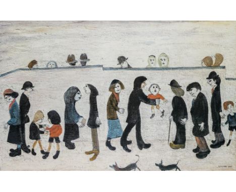 LAURENCE STEPHEN LOWRY (1887-1976) "Man Holding Child", lithograph, limited edition with blindstamp, signed in pencil, plate 