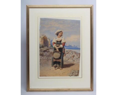 CARL FREDERICK HEINRICH WERNER (1808-1894) Neapolitan Woman in Traditional Costume, watercolour and pencil, signed and dated 