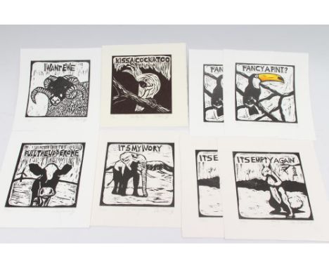 JOHN BLENKINSOPP (20th/21st century) "I Want Ewe", woodblock, limited edition 11/30, signed in pencil and inscribed "Ram", pl