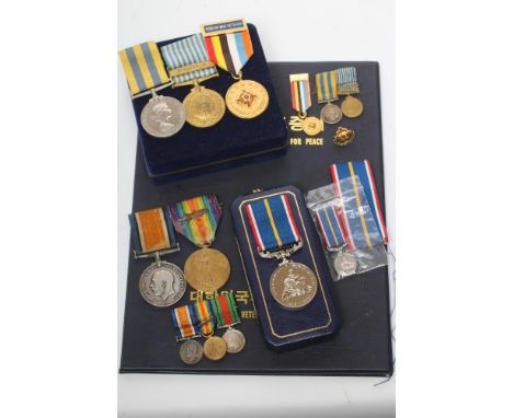 A FAMILY OF MEDALS FOR FATHER AND SON, comprising the WWI War Medal and Victory Medal awarded to Sgt. E. T. Taylor RAF 38361,