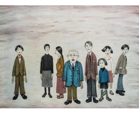 LAURENCE STEPHEN LOWRY (1887-1976) "His Family", lithograph, limited edition with blindstamp, signed in pencil, plate size 20