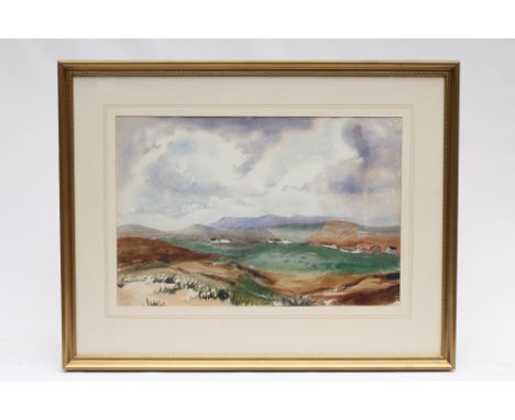 COLUM ROBERT GORE-BOOTH (1913-1959) "The Ballyshannon Road Co. Donegal", watercolour and pencil heightened with white, signed