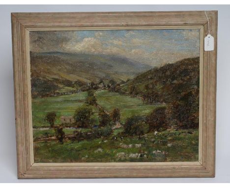HERBERT F ROYLE (1870-1958) "Top of the Dales", oil on board, signed, inscribed to reverse, 15 3/4" x 19 3/4", framed (subjec
