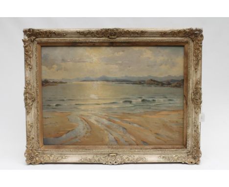 THOMAS BROWN CLARK (Scottish 1895-1983) "Scottish Highlands Near Arisaig", oil on board, signed, 20" x 28", framed (subject t
