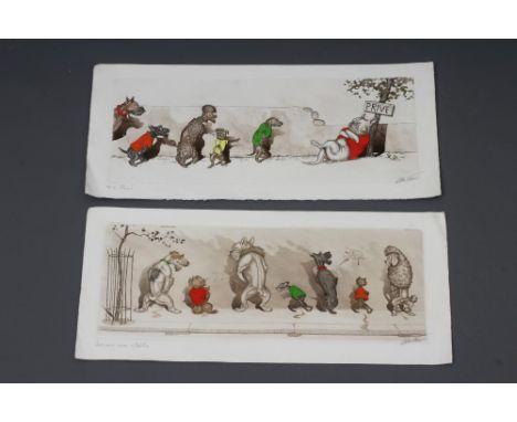 TIM (LOUIS) MITELBERG (1919-2002) A PORTFOLIO OF SPORTING CARTOONS, coloured etchings, limited edition, signed and inscribed 