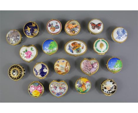 A Quantity of Commemorative Royal Worcester Porcelain Pill Boxes. The boxes including 'Butterfly', 'Lazy Day', 'Japanese Swan