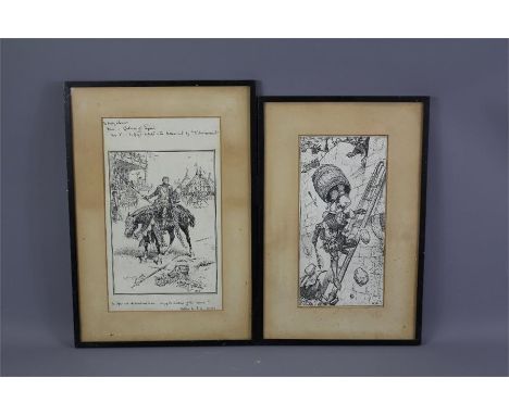 Henry Justice Ford, Pen and Ink Illustrations. The illustrations possibly relating to Henry Newbolt's 'The Happy Warrior'. Pu