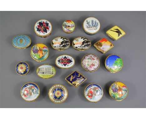 A Collection of Commemorative Royal Worcester Porcelain Pill Boxes. The boxes including 'Sails at Sunset', 'Homeward Bound', 