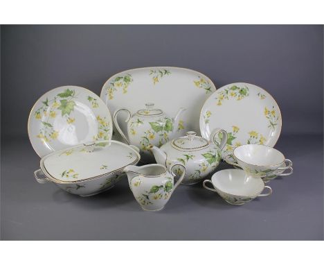 A Part Franconia Dinner Service. The service includes two oval meat platters, seven dinner plates, six fish plates, six shall