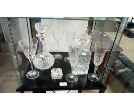 FULL SHELF OF CRYSTAL GLASS WARE