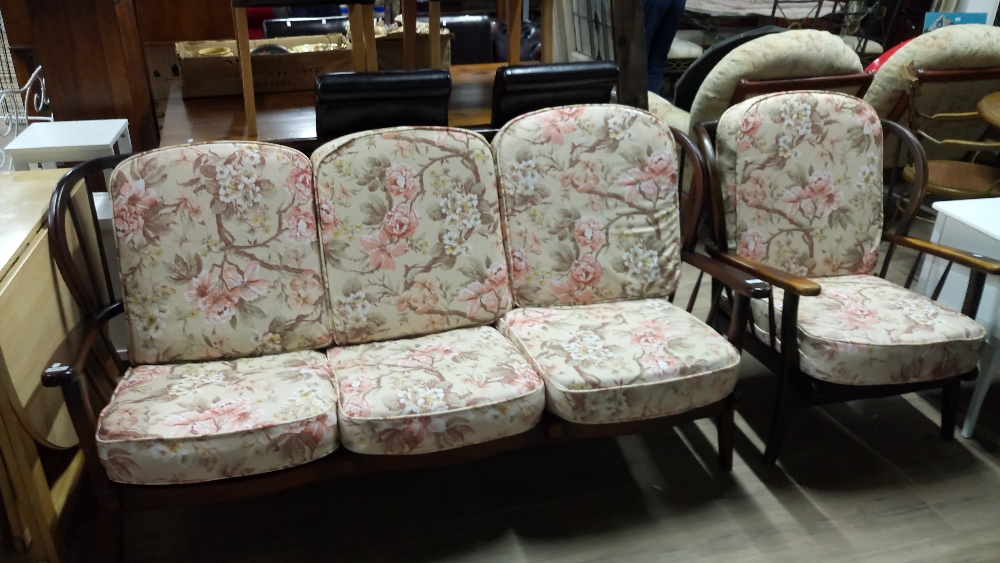 JOHNSON & HOLLAND COTTAGE STYLE SETTEE & CHAIR