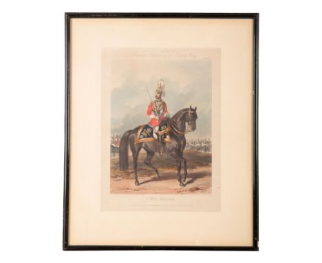 R. ACKERMANN'S COSTUMES OF THE BRITISH ARMY (THE NEW SERIES) NO. 9'1st Life Guards', hand-coloured print, sculpt. by J. Harri