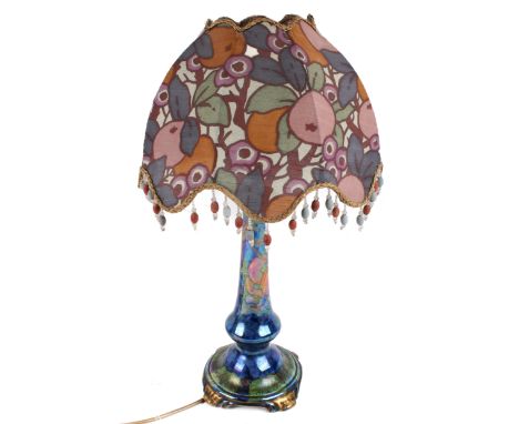 A vintage Maling Newcastle Upon Tyne Lustre Ware Art Nouveau pottery table lamp base. H30cm Condition Report: Appears in a ve