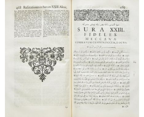 Qur'an [Arabic & Latin] Refutatio Alcorani ... ab auctore Ludovico Marraccio, 1st edition, Padua: ex Typographia Seminarii, 1