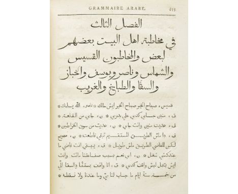 Savary (Claude Etienne). Grammaire de la langue arabe, vulgaire et littérale; ouvrage posthume, augmenté de quelques contes a