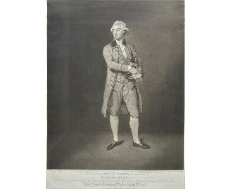 *Theatre. Young (John), The character of Puff in the Critic as represented by Thomas King..., 1803, uncoloured full length me