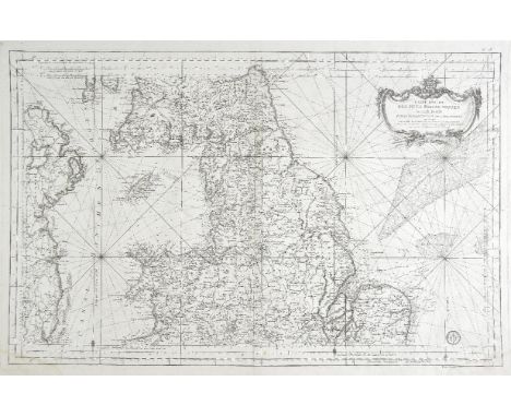 Northern England. Bellin (Jacques Nicolas), Carte reduite des Isles Britanniques, Seconde Feuille, partie septentrionale de L