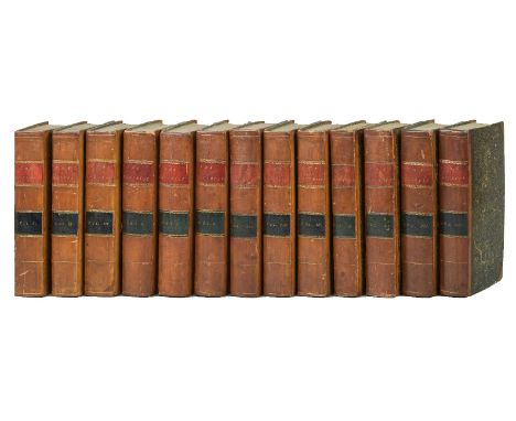 Satirist. or Monthly Meteor, 13 volumes 1 - 13, 1808 - 1813, fifty-nine (only) etched folding caricatures, twenty-six with co