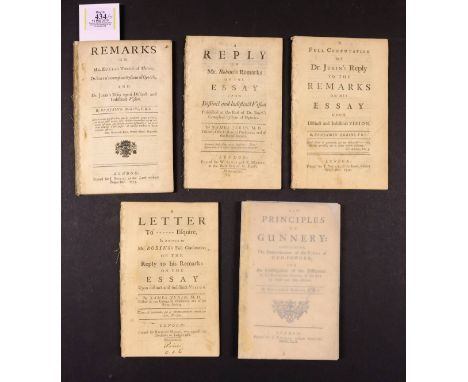 Robins (Benjamin). Remarks on Mr Euler's Treatise of Motion, Dr Smith's Compleat System of Opticks, and Dr Jurin's Essay upon
