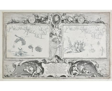 Devon. Pine (John), Untitled map showing the progress of the Spanish and English fleets during the attempted invasion by the 