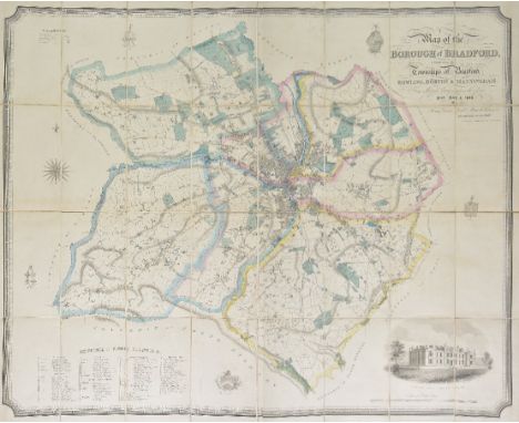 Bradford. Dixon (Thomas), Map of the Borough of Bradford comprising the townships of Bradford, Bowling, Horton & Manningham, 