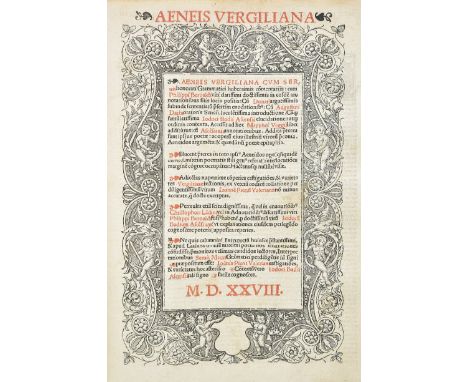Vergilius Maro (Publius). Opera Vergiliana cum decem commentis docte & familiariter exposita, 2 volumes in one, Lyon, Jacob M