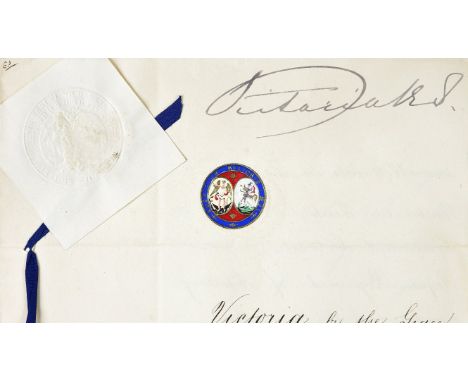 *Victoria (Queen of Great Britain & Ireland, 1819-1901). A group of four signed warrants, 'Victoria RI', 25 May 1882, 1 Febru