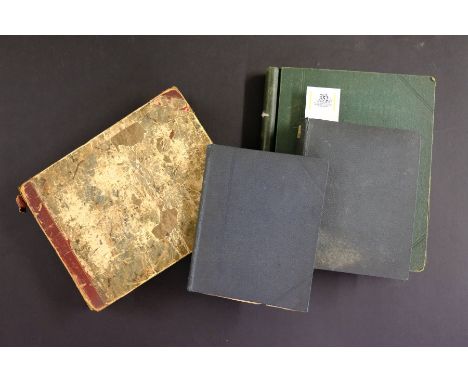 Scrap albums. A collection of Victorian greetings cards and engravings,  including aquatint views, advertisements and newspap