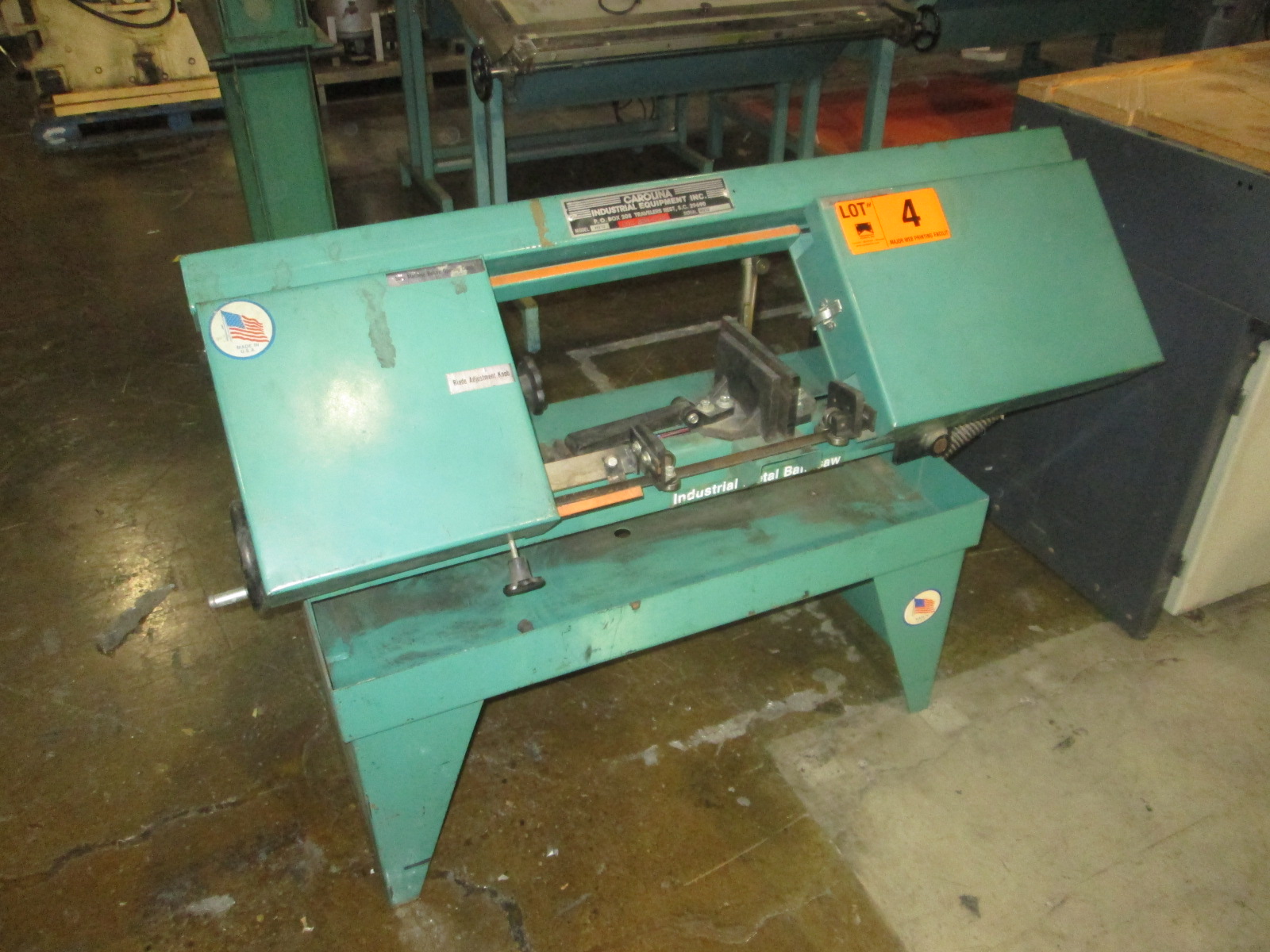 CAROLINA HV12 12" METAL CUTTING HORIZONTAL BAND SAW S/N N/A