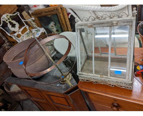 Garden related items to include a decorative propagator, a copper planter and a sundialLocation: 