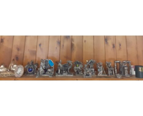 Early 21st century Myth &amp; Magic pewter models and other metallic ornaments Location: A5M 