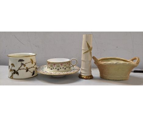 Royal Worcester porcelain to include a Davis Collamore cup and saucer, sugar bowl and other items 