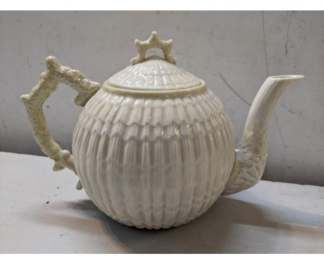 A Belleek Limpet pattern teapot,  Location: 