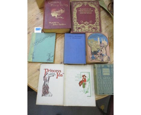 Children's books and early 20th century theatre programmes to include Edmund Dulae illustrated Rubaiyat of Omar Khayyam print