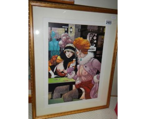 A framed and glazed limited edition print by Dick Matena b.1943, signed in pencil.56.5cm x 45cm including frame, image size 2