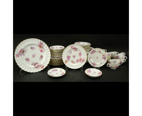 Seventy One (71) Piece Spode Copeland "Meadowbrook" China Service. Includes: 12 dinner plates 10-1/2" Dia, 12 salad plates 8"