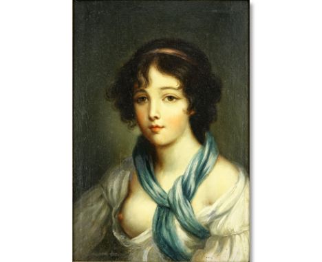 19/20th Century Oil on Panel Old Master Style, Portrait of a Young Beauty. Unsigned. Has some craquelure to surface. Panel me