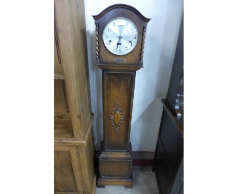 An oak dwarf longcase clock 