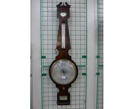 A Victorian rosewood wheel barometer, signed H. Geyre, 74 Newgate Street, London 