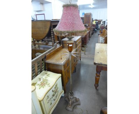 A gilt metal standard lamp 