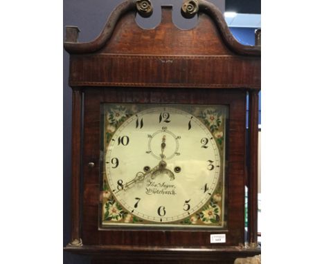 EARLY 19TH CENTURY LONGCASE CLOCK BY THOS. JOYCE OF WHITCHURCH, the white enamel dial with Arabic numerals, subsidiary second