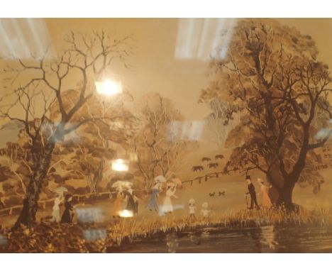 Two Helen Bradley prints one Spring one Autumn both stamped and signed by artist