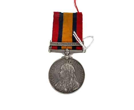 Queen Victoria South African 1899 - 1902 medal with Natal bar, named to '5893 PTE. W. Macadam 2: R. Scots Fusiliers.'