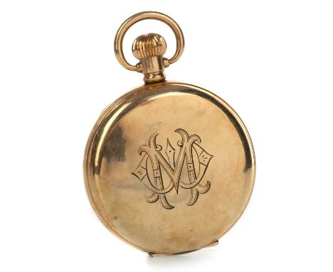 WILLIE MARTIN OF CLYDE F.C., SCOTTISH CUP SOUVENIR GOLD PLATED HUNTER POCKET WATCH, 1939  the cover engraved with monogram, t