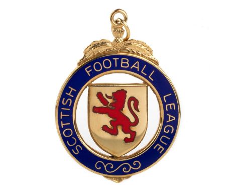 IAIN RUSSELL OF LIVINGSTON F.C., SECOND DIVISION WINNERS GOLD, 2010/11  the obverse with central enamel lion rampant bordered