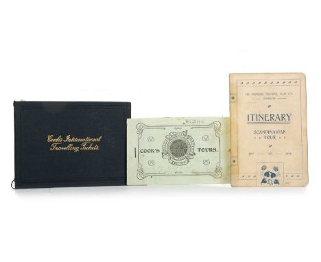 JAMES WILSON OF RANGERS F.C., SCANDINAVIAN TOUR TRAVEL TICKETS AND ITINERARY, MAY TO JUNE 1911 the used Cook's Tours ticket b
