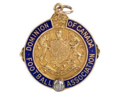 THOMAS "TULLY" CRAIG OF SCOTLAND, S.F.A. CANADIAN TOUR GOLD MEDAL, 1927  the obverse with central crest bordered by inscripti