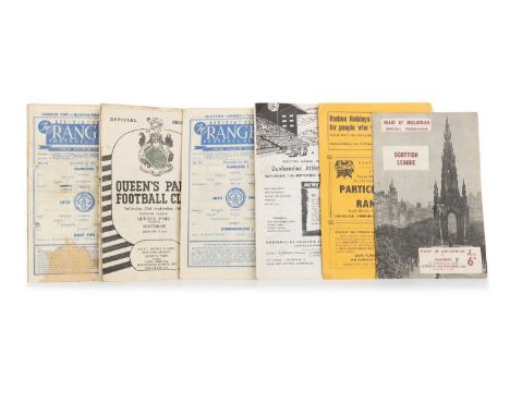 RANGERS F.C., COLLECTION OF PROGRAMMES, CIRCA 1959 ONWARDS inmcluding domestic home ties (circa no. 271-345 - not inclusive),