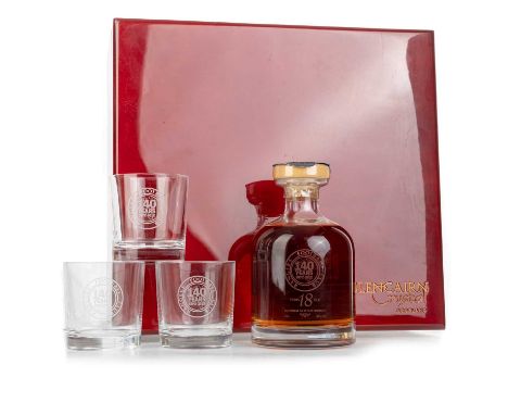 RANGERS 18 YEAR OLD 140 YEARS GLENCAIRN CRYSTAL DECANTER, WITH 6 CRYSTAL GLASSES 40% ABV / 70cl